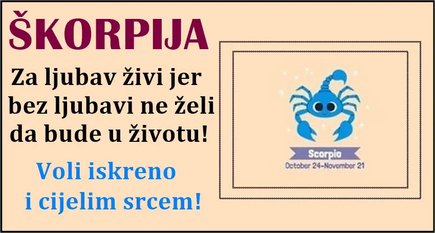 ŠKORPIJA  živi za LJUBAV,ali ima dana kada joj je PONOS VAŽNIJI od svega!