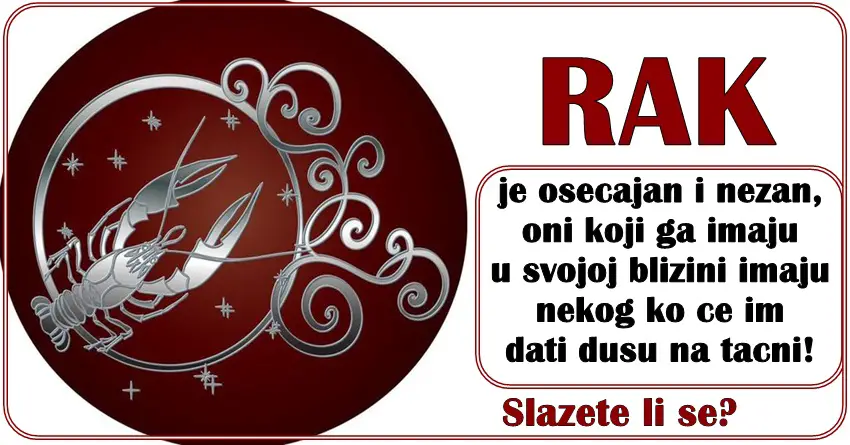 Rak je osećajan i nežan, oni koji ga imaju u svojoj blizini imaju nekog ko će im dati dušu na tacni!